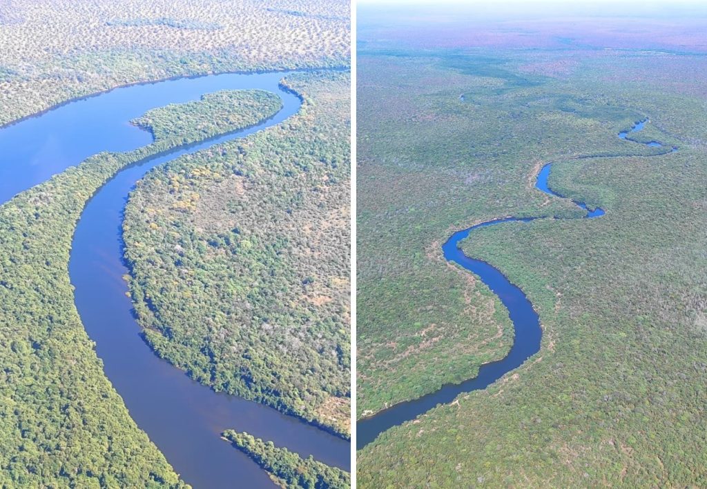Imagens de drone mostram a beleza dos rios que cortam a maior ilha fluvial de água doce do mundo